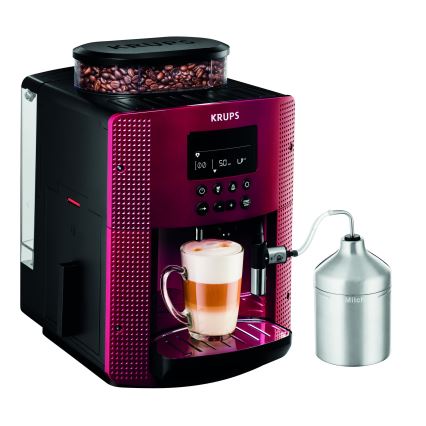 Krups - Αυτόματη καφετιέρα με κανάτα γάλακτος ESSENTIAL 1450W/230V κόκκινο