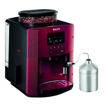 Krups - Αυτόματη καφετιέρα με κανάτα γάλακτος ESSENTIAL 1450W/230V κόκκινο