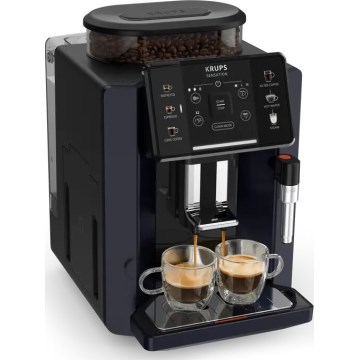Krups - Αυτόματη καφετιέρα με κανάτα γάλακτος SENSATION 1450W/230V μαύρο