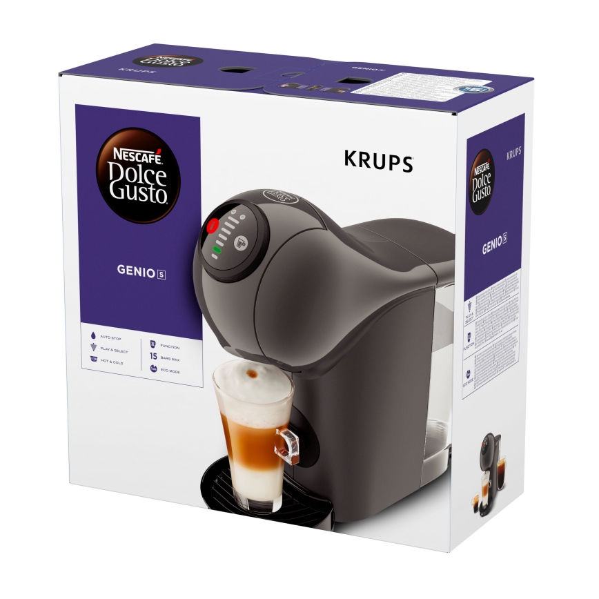 Krups - Καφετιέρα για κάψουλες NESCAFÉ DOLCE GUSTO GENIO S 1500W ανθρακί
