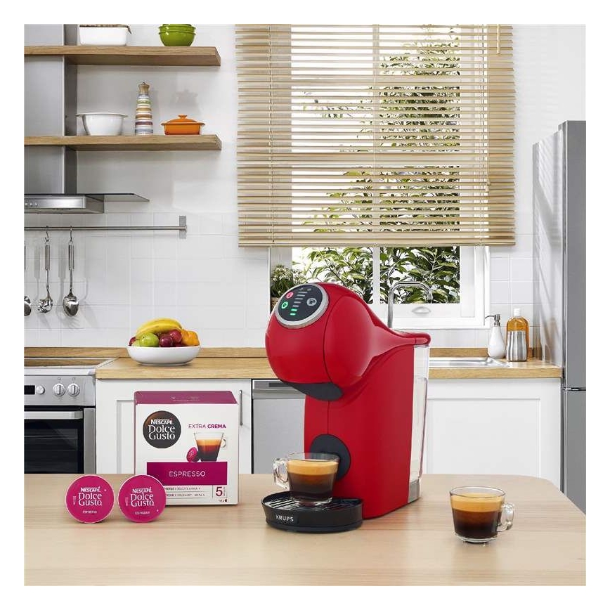 Krups - Καφετιέρα για κάψουλες NESCAFÉ DOLCE GUSTO GENIO S PLUS 1500W κόκκινο