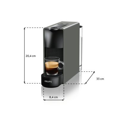 Krups - Καφετιέρα για κάψουλες NESPRESSO Essenza mini 1310W/230V γκρι