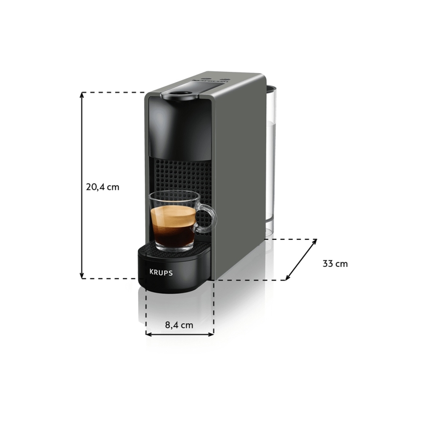Krups - Καφετιέρα για κάψουλες NESPRESSO Essenza mini 1310W/230V γκρι