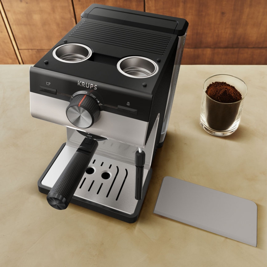 Krups - Μηχανή espresso πίεσης  AUTHENTIC 1450W/230V γκρι