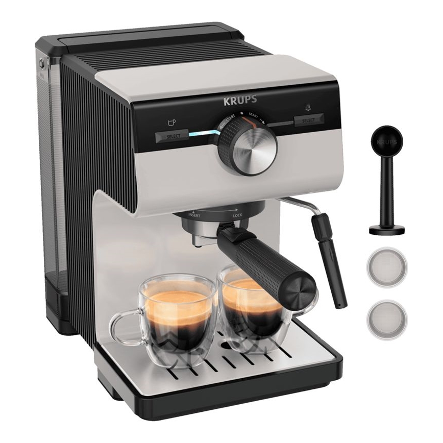 Krups - Μηχανή espresso πίεσης  AUTHENTIC 1450W/230V γκρι