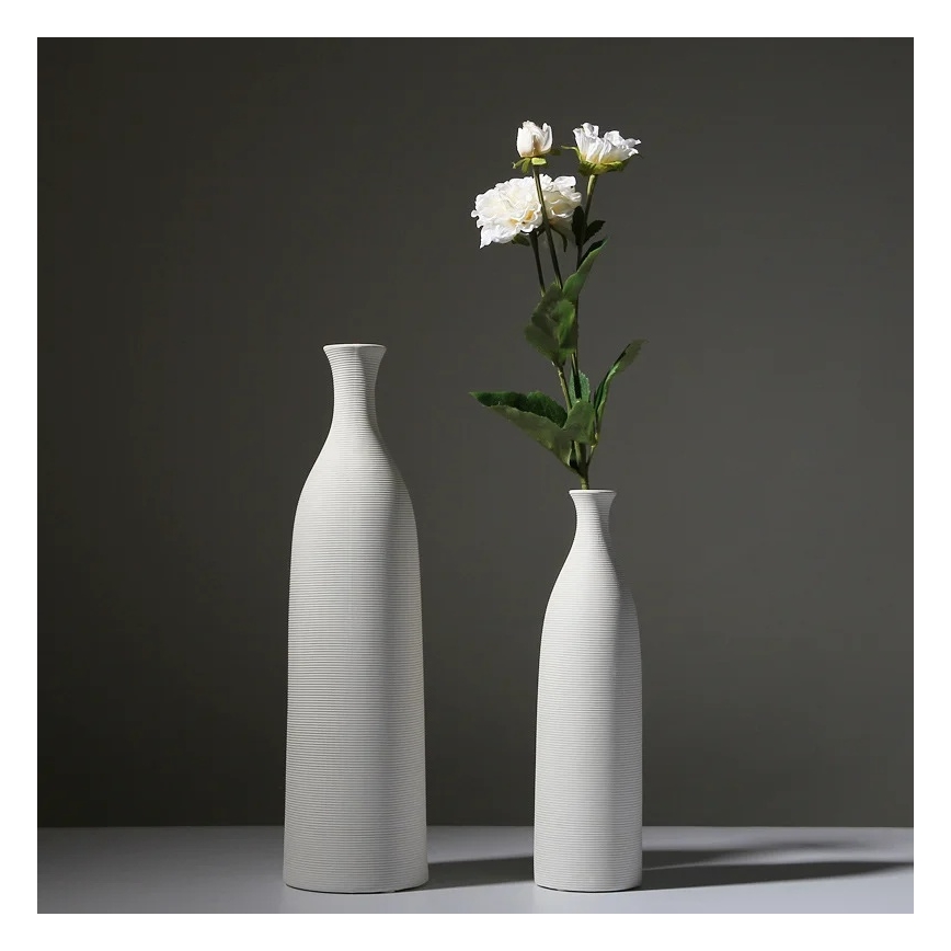 Κεραμικό λευκό βάζο 25 εκ.