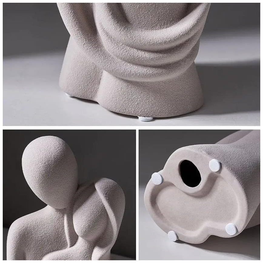 Κεραμικό επιτραπέζιο διακοσμητικό 21x8,5x10 εκ. λευκό