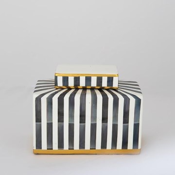 Κεραμικό βάζο 20,5x16x9 cm μπλε/λευκό/μαύρο