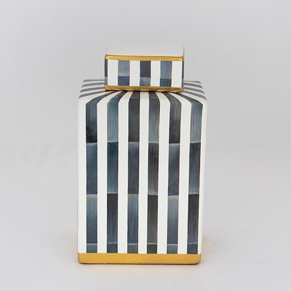 Κεραμικό βάζο 22x18x8 cm μπλε/λευκό