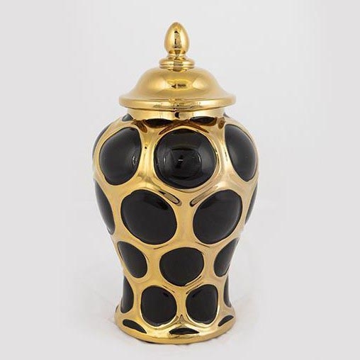 Κεραμικό βάζο 27,6x15 cm χρυσό/μαύρο