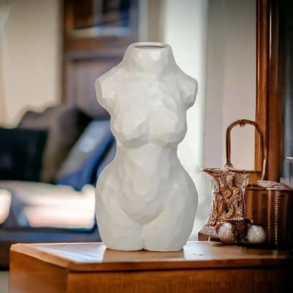 Κεραμικό βάζο 30 εκ., λευκό