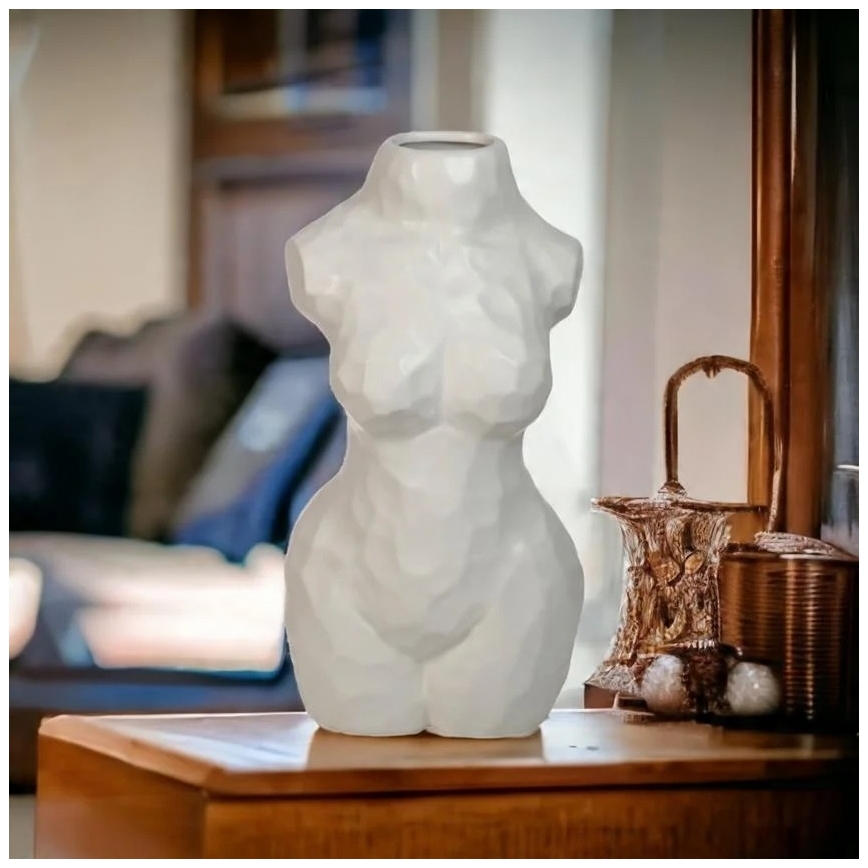 Κεραμικό βάζο 30 εκ., λευκό