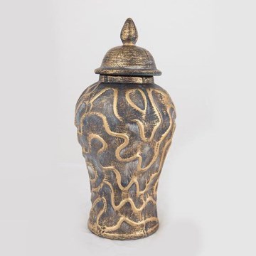 Κεραμικό βάζο 33,5x16 cm χρυσό/γκρι