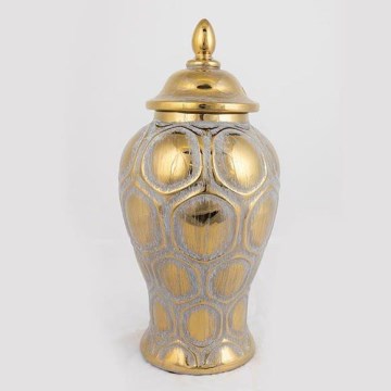 Κεραμικό βάζο 33,8x16 cm χρυσό/ασημί