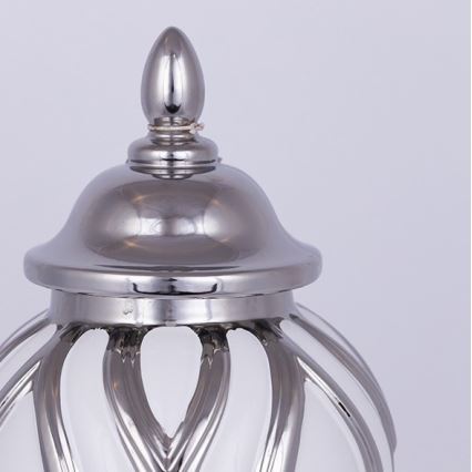 Κεραμικό βάζο 35x18,5 cm ασημί/λευκό