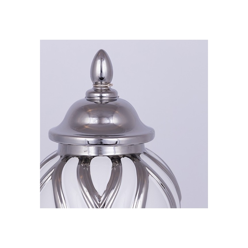 Κεραμικό βάζο 35x18,5 cm ασημί/λευκό