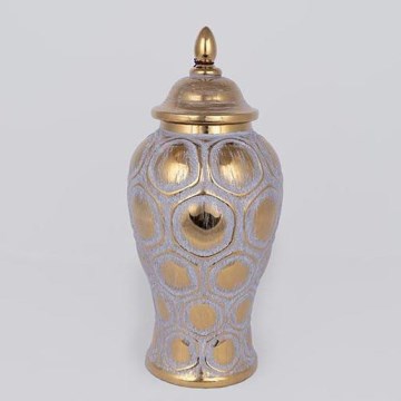 Κεραμικό βάζο 35x18,5 cm χρυσό/γκρι