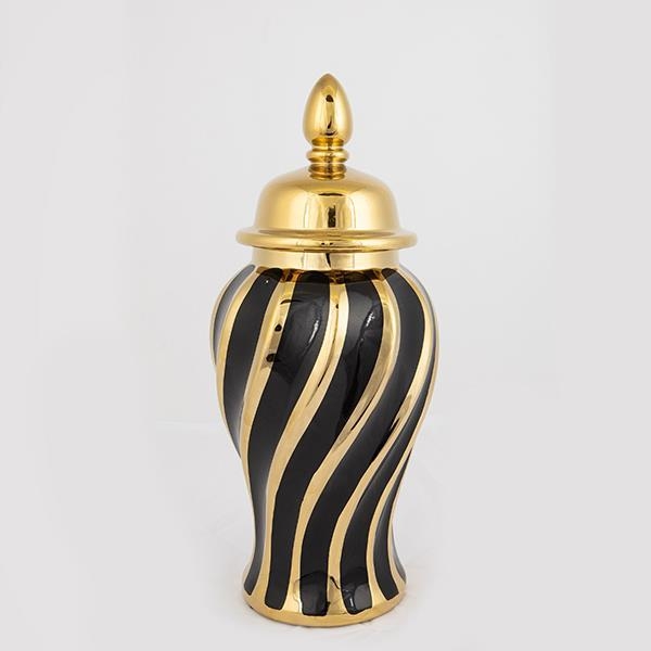 Κεραμικό βάζο 36,5x16 cm χρυσό/μαύρο
