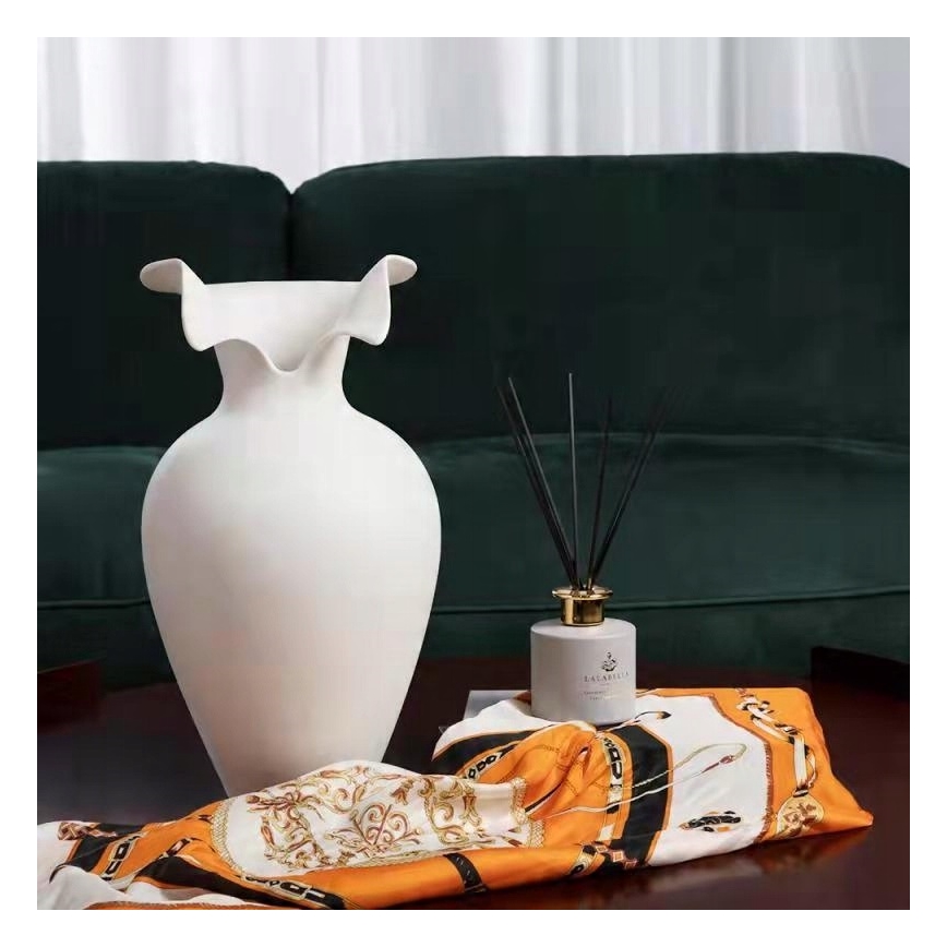 Κεραμικό βάζο 41,5x23 cm λευκό