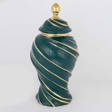 Κεραμικό βάζο 41x20 cm χρυσό/πράσινο