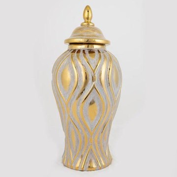 Κεραμικό βάζο 42,6x18,8 cm χρυσό/ασημί