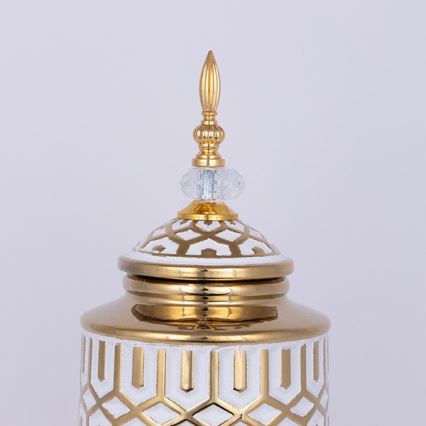 Κεραμικό βάζο 45,7x16,9 cm χρυσό/λευκό