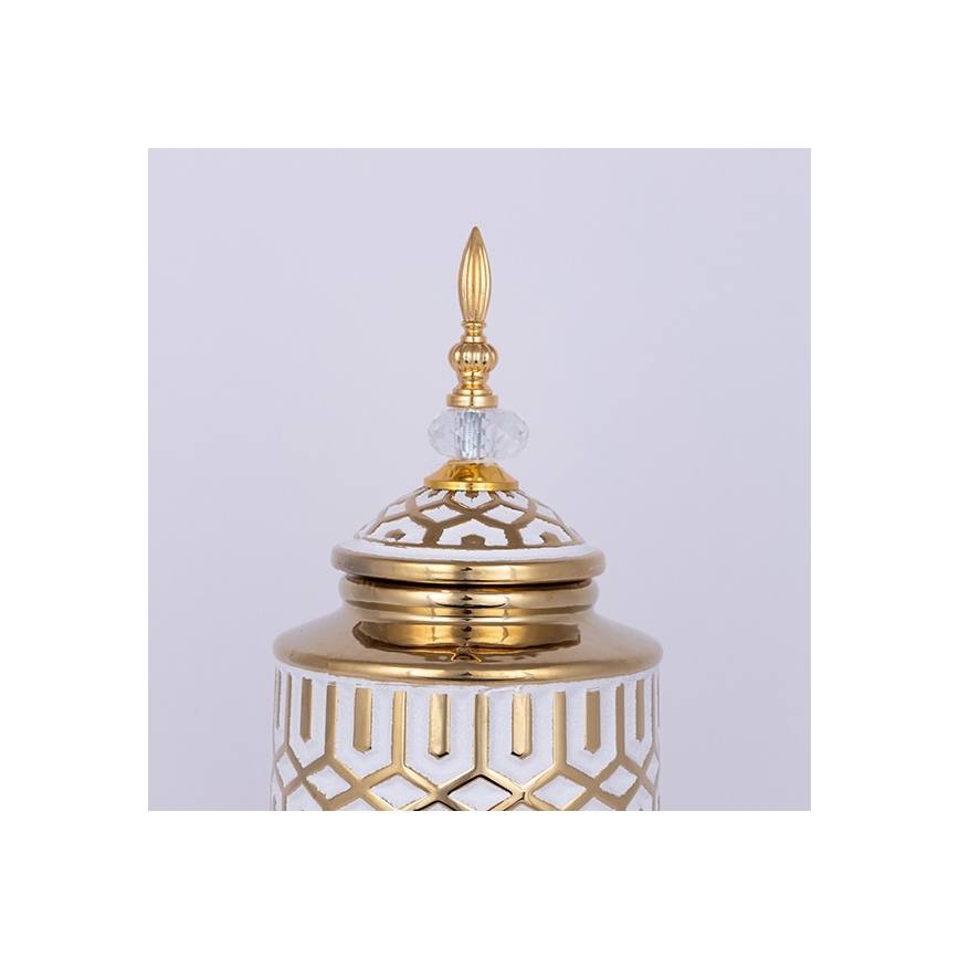 Κεραμικό βάζο 45,7x16,9 cm χρυσό/λευκό