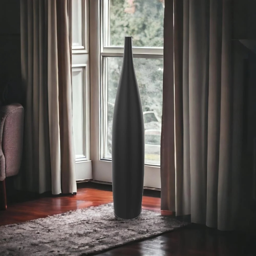 Κεραμικό βάζο 70 εκ., ματ μαύρο