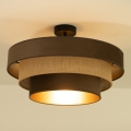 Κολλητό φωτιστικό οροφής WENTA 1xE27/60W/230V Ø 50 cm καφέ/γιούτα