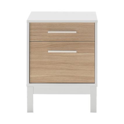 Κομοδίνο 60x45 cm λευκό/καφέ