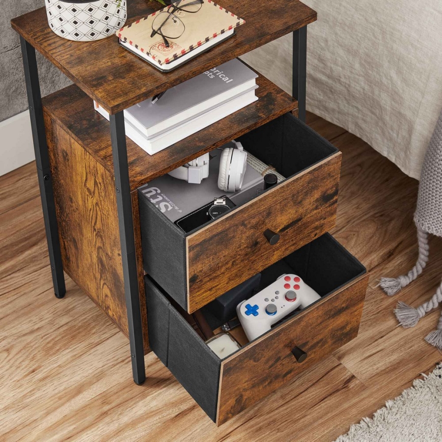 Κομοδίνο ARIN καφέ/μαύρο