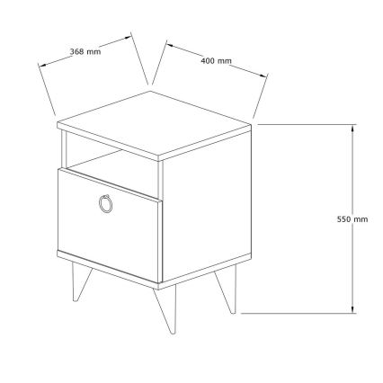 Κομοδίνο BARLO 40x37 εκ. καφέ