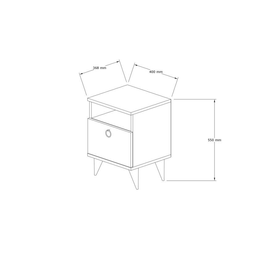 Κομοδίνο BARLO 50x40 cm λευκό