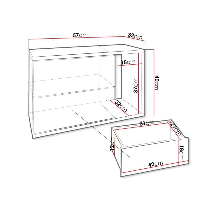Κομοδίνο BECE 40x57 εκ. λευκό