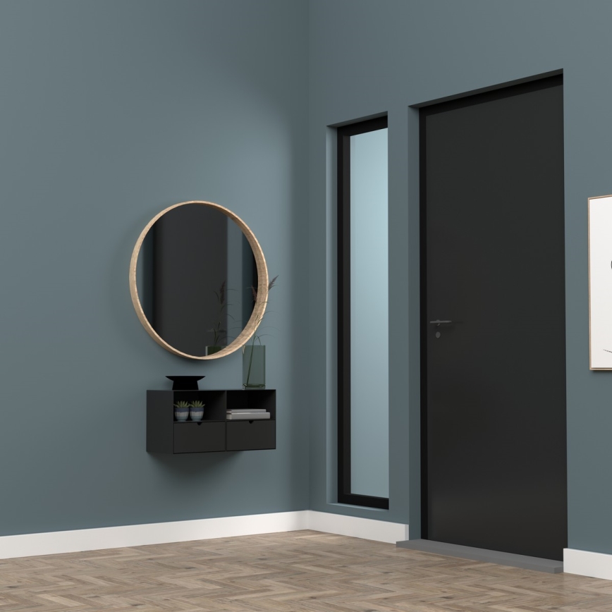 Κομοδίνο BEKIM με δυνατότητα τοποθέτησης στον τοίχο, μαύρο