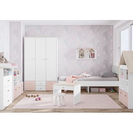 Κομοδίνο BUBO 58x69 εκ. λευκό/φυσικό οξιά