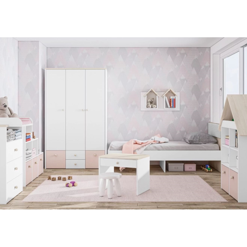 Κομοδίνο BUBO 58x69 εκ. λευκό/φυσικό οξιά