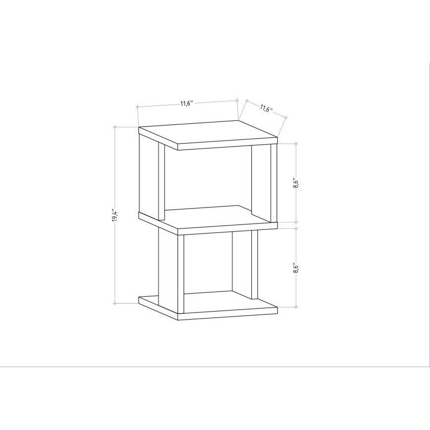 Κομοδίνο CARTER 49,4x29,6 cm λευκό