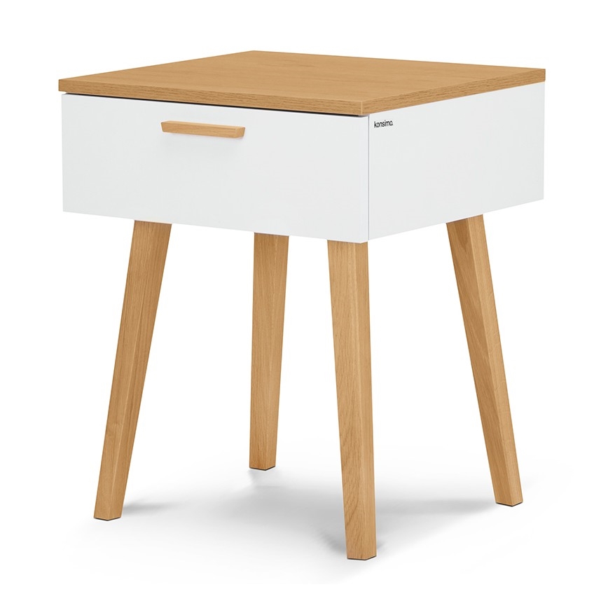 Κομοδίνο FRISK 60x48 εκ. φυσική δρυς/λευκό