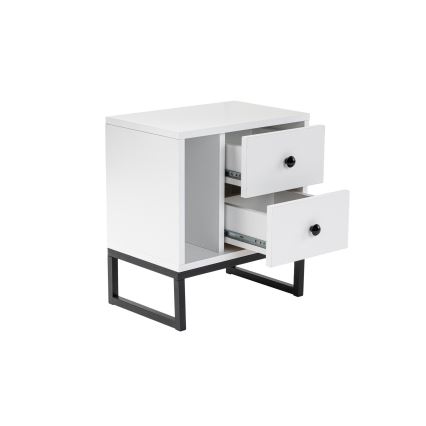 Κομοδίνο GLIMMER 50x45,2 cm λευκό/μαύρο