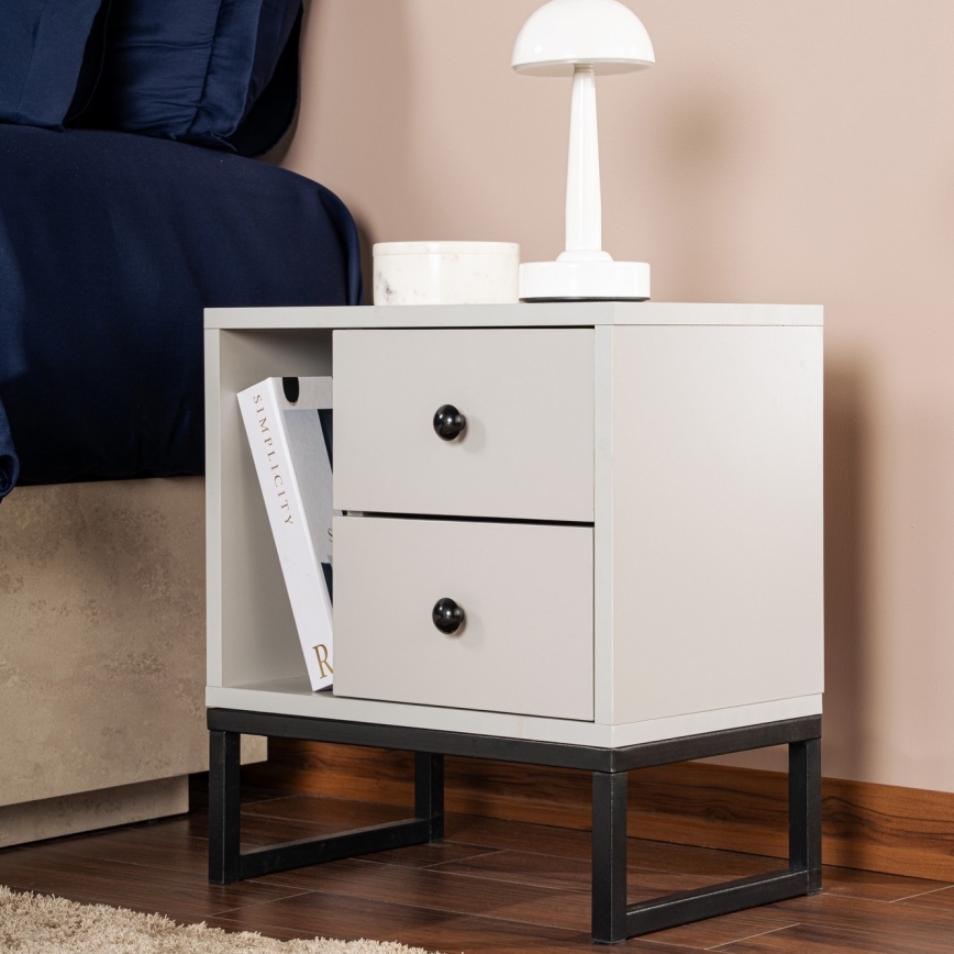 Κομοδίνο GLIMMER 50x45,2 cm γκρι/μαύρο