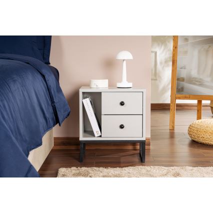 Κομοδίνο GLIMMER 50x45,2 cm γκρι/μαύρο