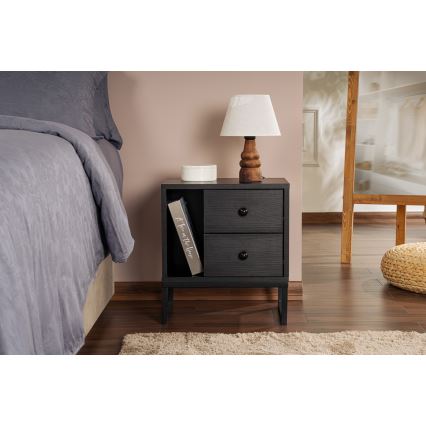 Κομοδίνο GLIMMER 50x45,2 cm μαύρο