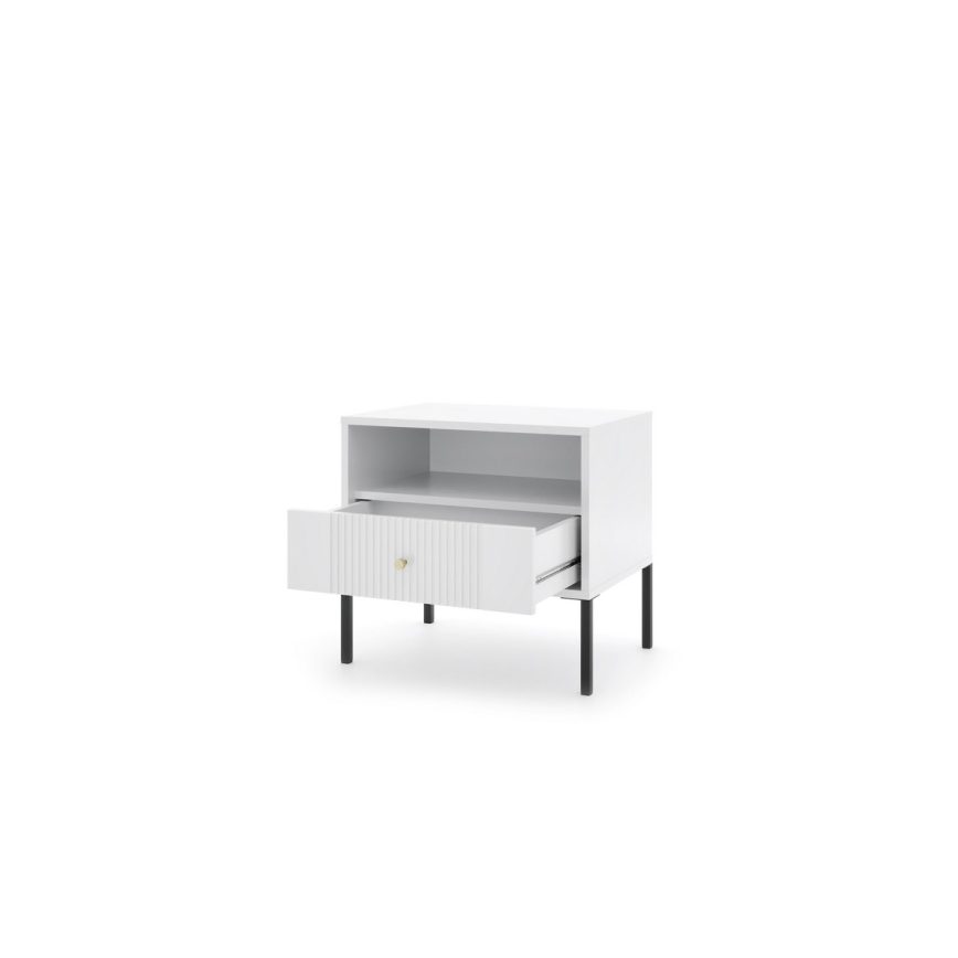 Κομοδίνο LUE 54x39 cm λευκό/μαύρο