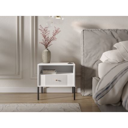 Κομοδίνο LUE λευκό/μαύρο