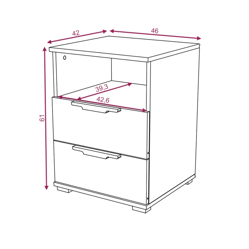 Κομοδίνο NED λευκό