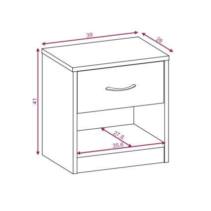 Κομοδίνο NED σε δρυς Wotan