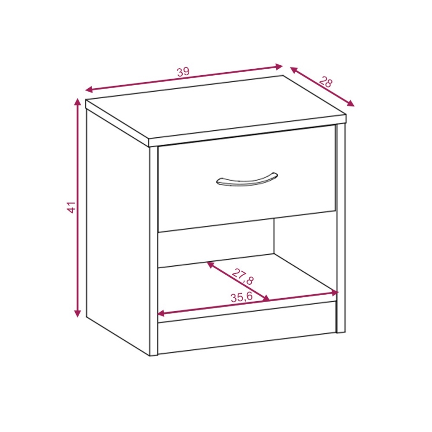 Κομοδίνο NED Sonoma δρυς/λευκό
