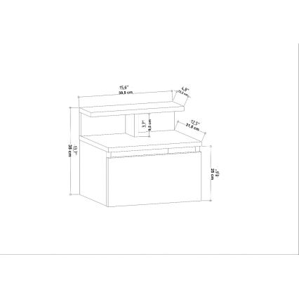 Κομοδίνο NOVEN ανθρακί