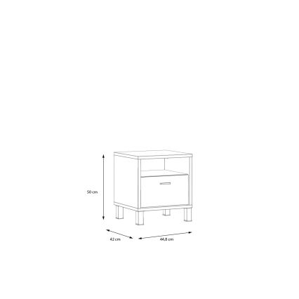 Κομοδίνο OREN καφέ/μαύρο